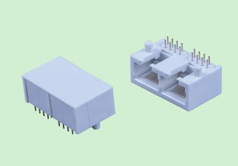 大量供應RJ45 TAB DOWN插座5622 1x2全塑DI